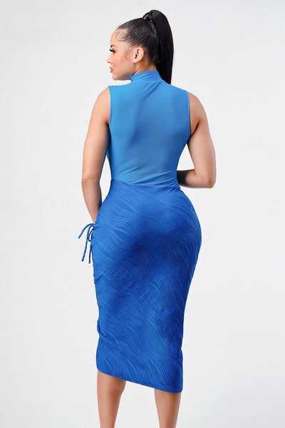 Ocean blue sleeveless sexy dress