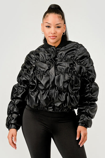 The Noir Ruched Bomber