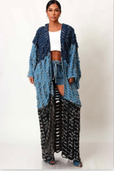 Denim Dreams Distressed Duster