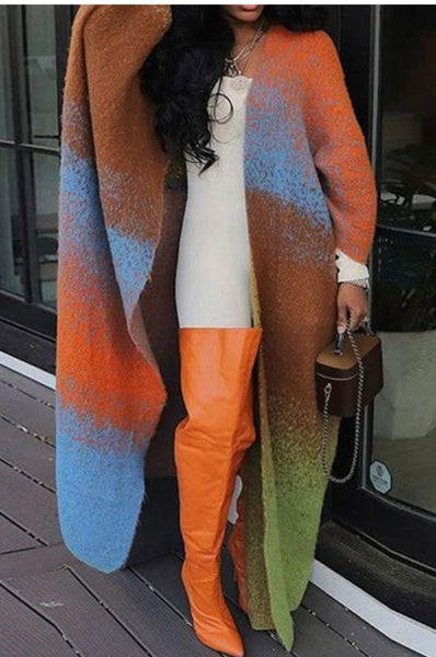 Sunset Luxe Colorblock Duster