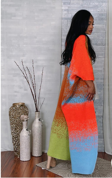 Sunset Luxe Colorblock Duster