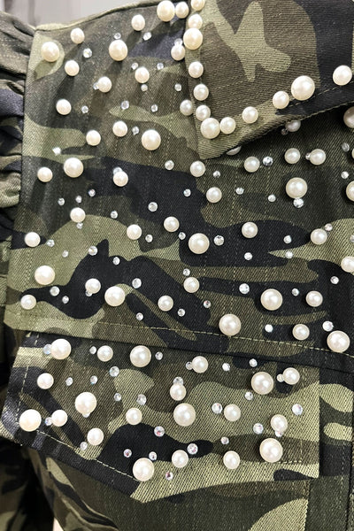 Camo Glam Pearl & Rhinestone Peplum Jack