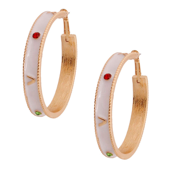 White Roman Numeral Casting Hoops