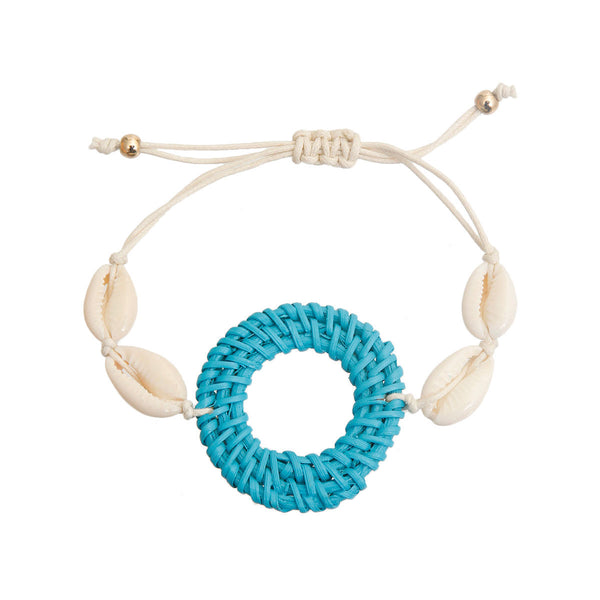 Turquoise Woven Shell Bracelet