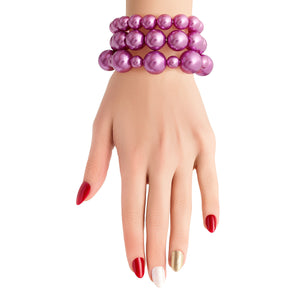 Light Purple Pearl 3 Pcs Bracelets