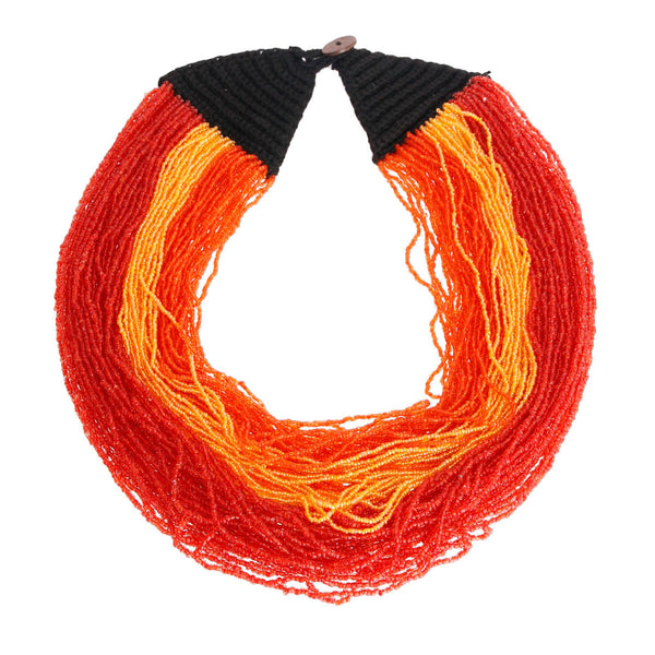 Mixed Orange 100 Strand Necklace