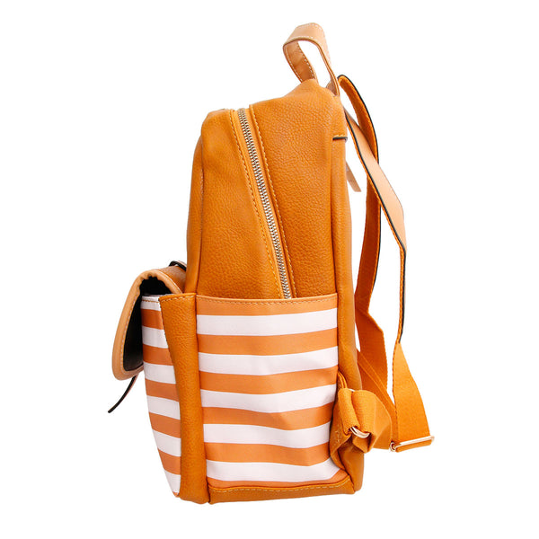 Mustard and White Stripe Backpack