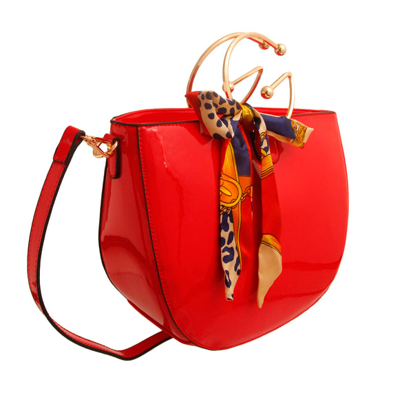 Red Semicircle Handbag Set