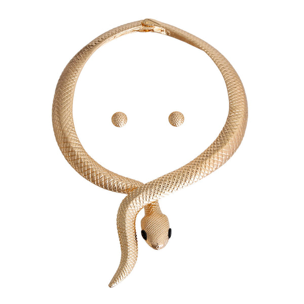 Gold Snake Flex Choker Necklace